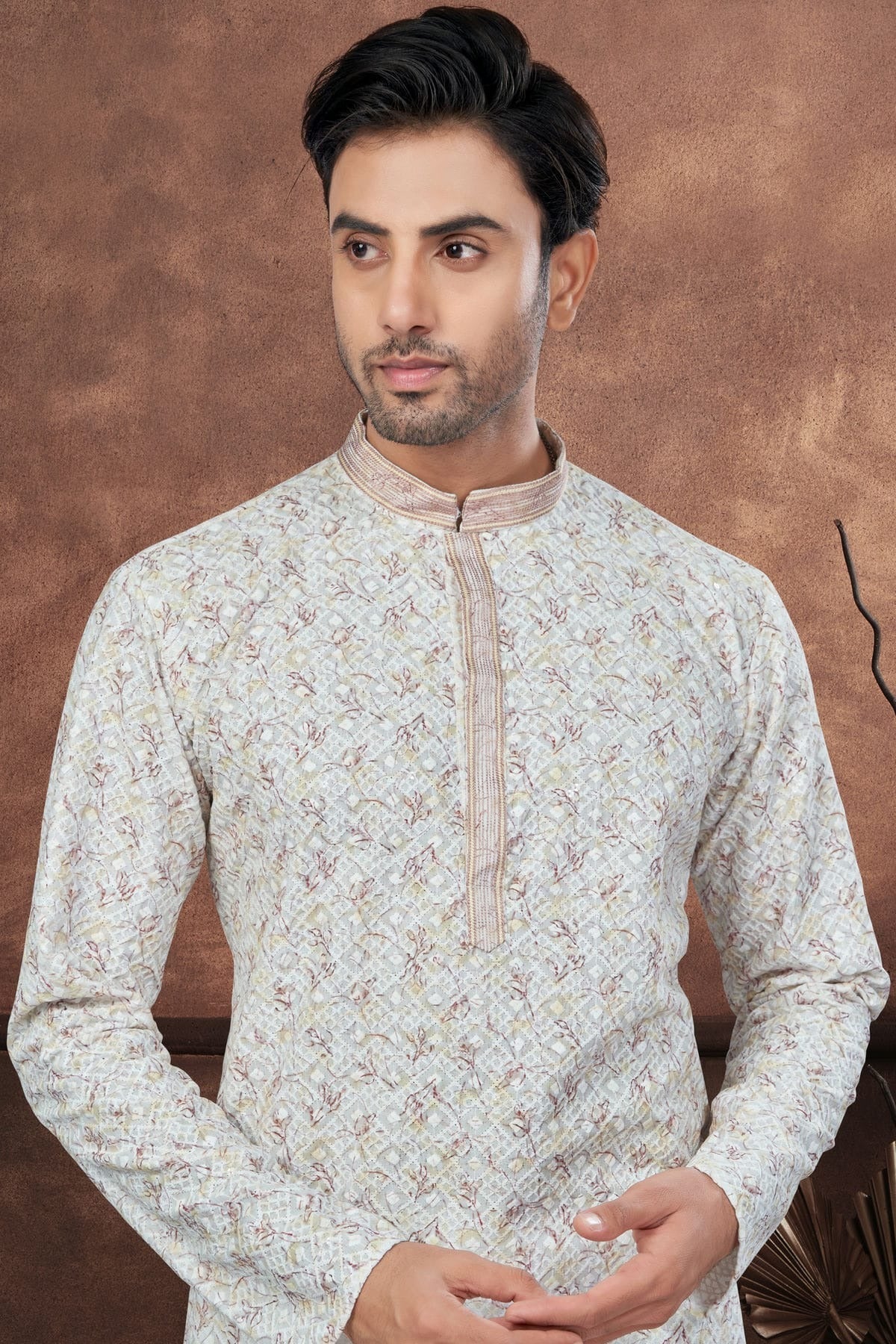 Off White Soft Rayon Kurta Pajama KP1040685 A