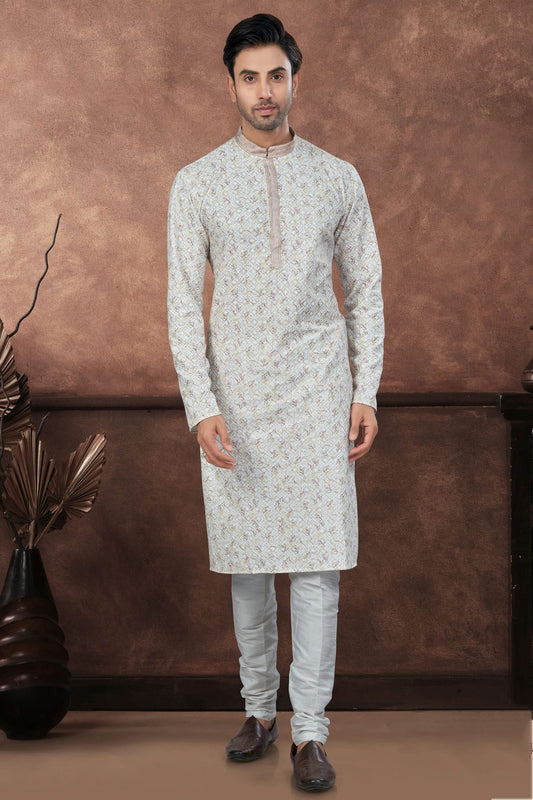 Off White Soft Rayon Kurta Pajama KP1040685