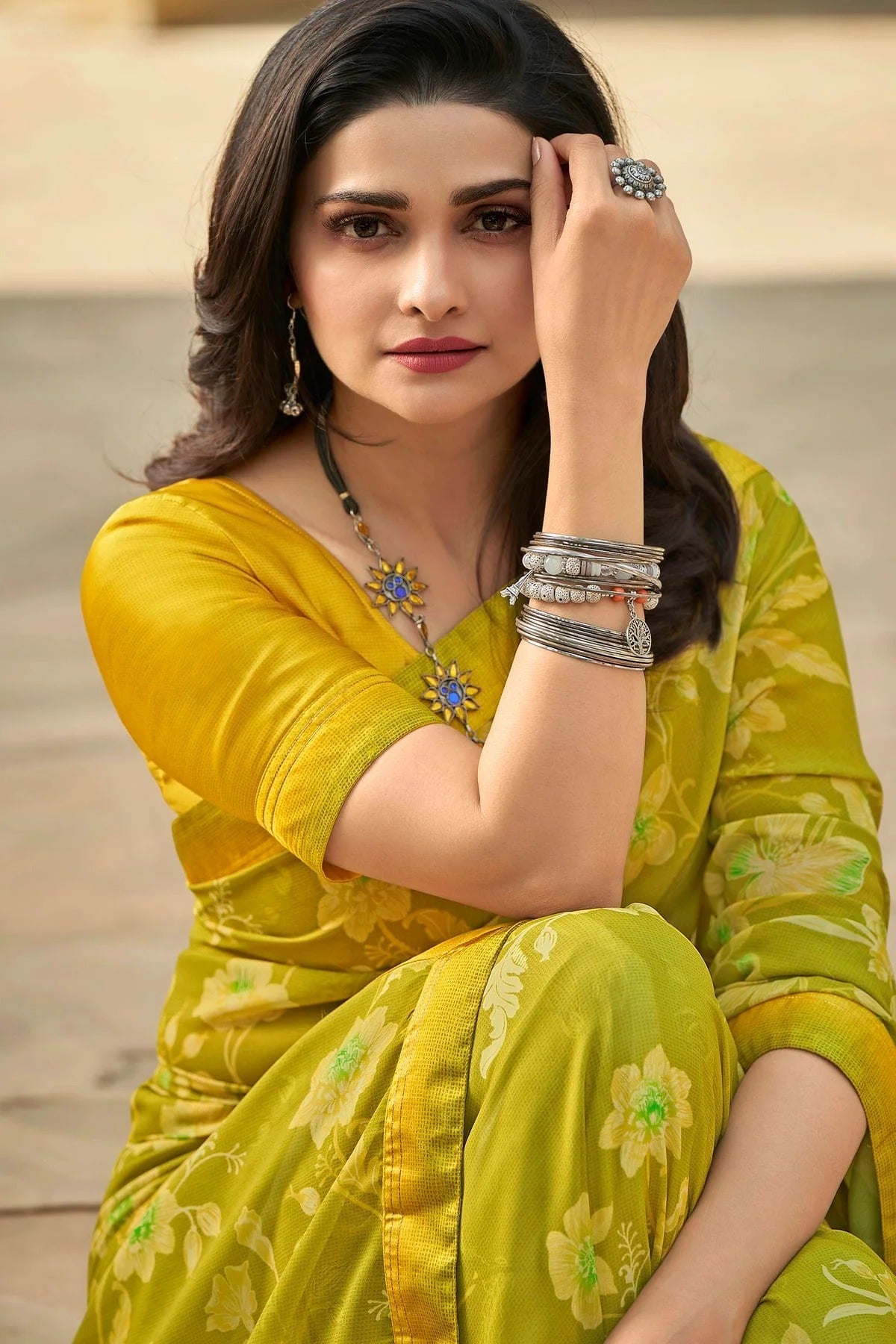 Olive Green Colour Georgette Printed Saree SD1180070 A