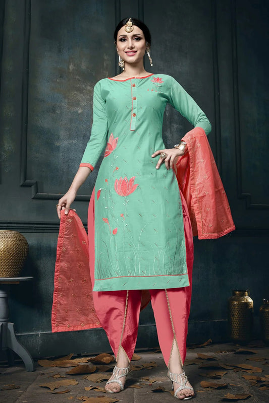 Olive Green Colour Unstitched Jam Cotton Straight Suit US1161230