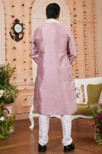 Onion Pink Colour Art Banarasi Silk Kurta Pajama With Stole KP1230251 A