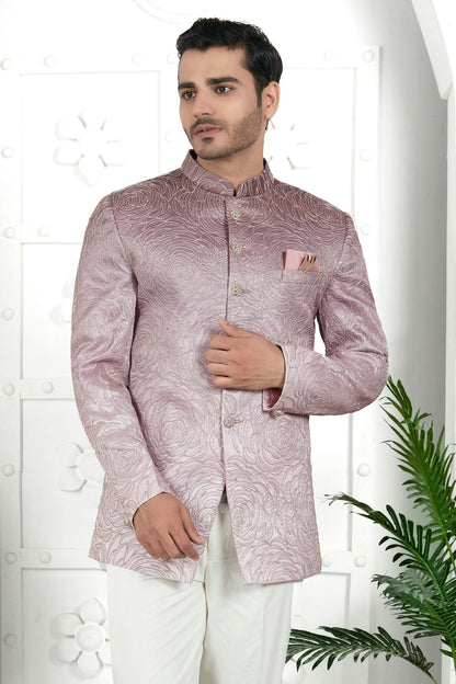Onion Pink Colour Art Silk Jodhpuri Jacket JP1230111 A