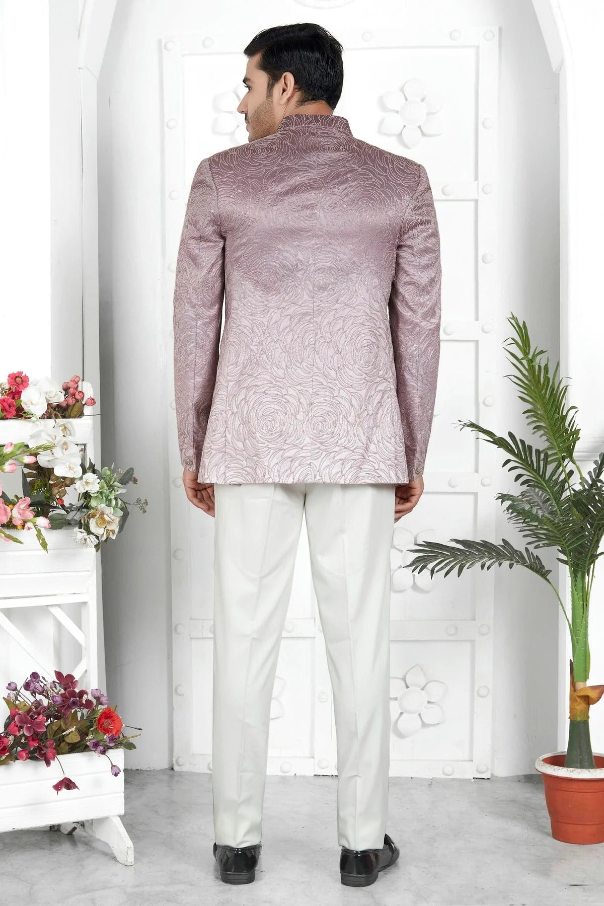 Onion Pink Colour Art Silk Jodhpuri Jacket JP1230111 B