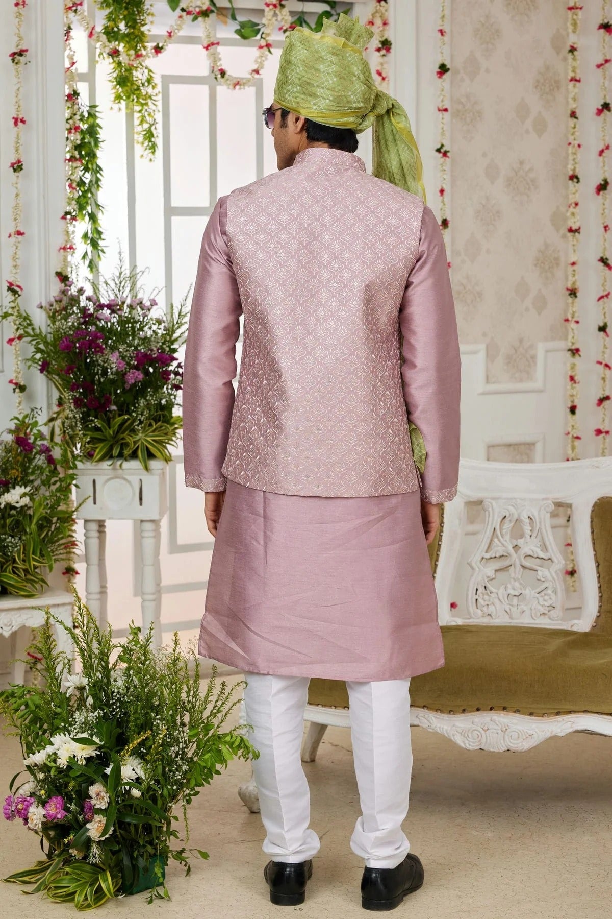 Onion Pink Colour Art Silk Kurta Pajama With Jacket KP1230269 A