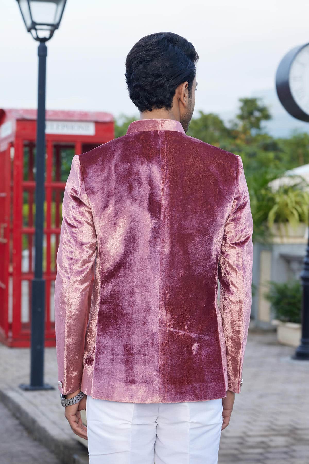 Onion Pink Colour Embroidery Velvet Jodhpuri JP1230648