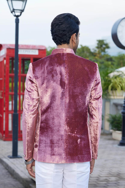 Onion Pink Colour Embroidery Velvet Jodhpuri JP1230648
