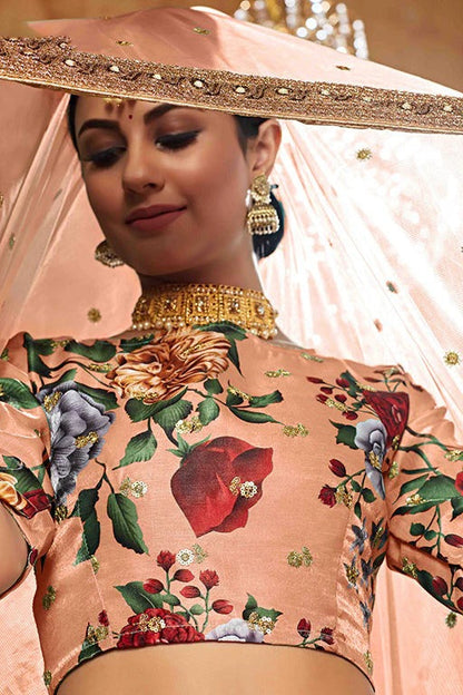 Orange Colour Art Silk Designer Lehenga Choli LC1240039 B