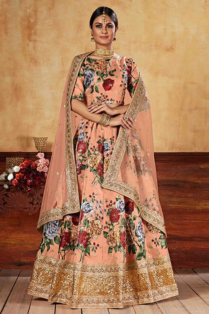 Orange Colour Art Silk Designer Lehenga Choli LC1240039