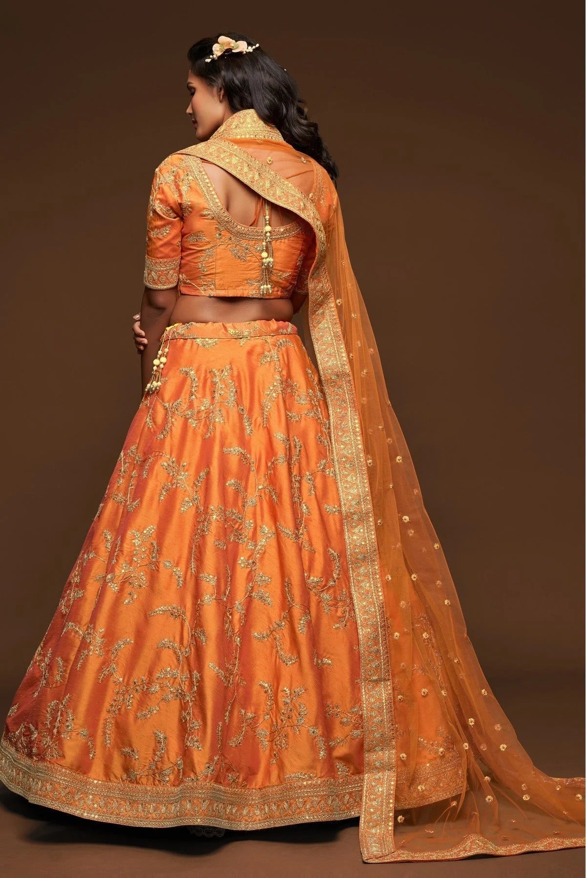 Orange Colour Art Silk Lehenga Choli LC1010111 A
