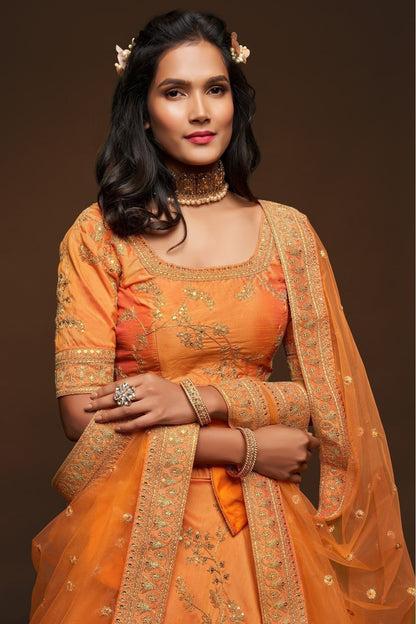 Orange Colour Art Silk Lehenga Choli LC1010111 B