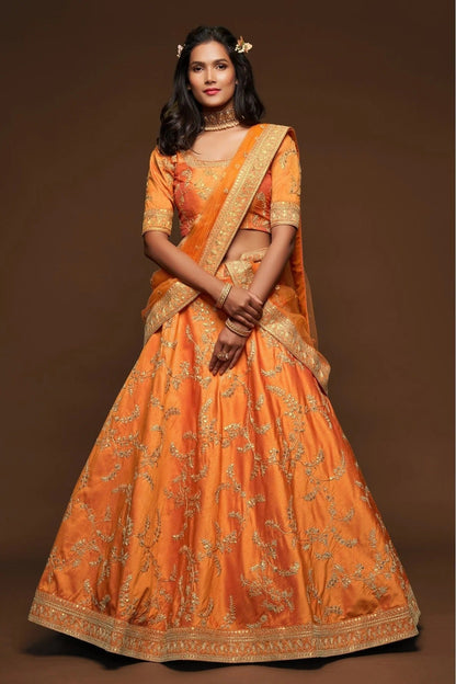 Orange Colour Art Silk Lehenga Choli LC1010111