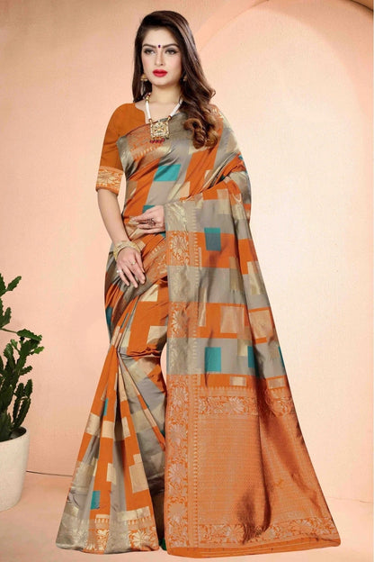 Orange Colour Banarasi Art Silk Traditional Saree SD1120744