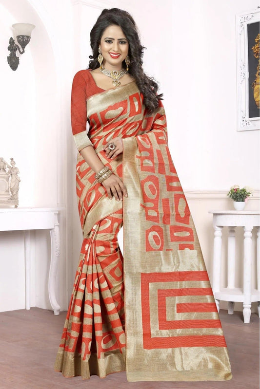 Orange Colour Banarasi Art Silk Woven Saree SD1120166
