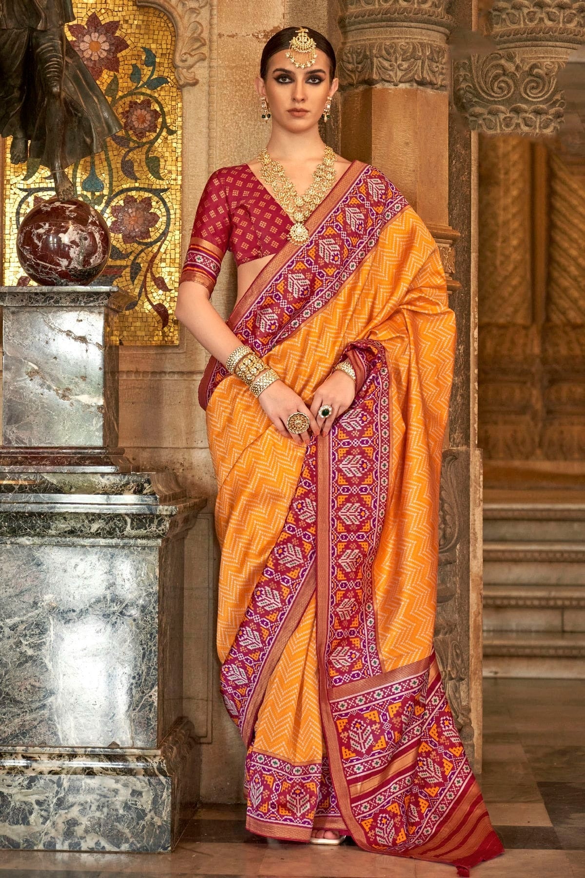 Orange Colour Banarasi Silk Saree SD1110259