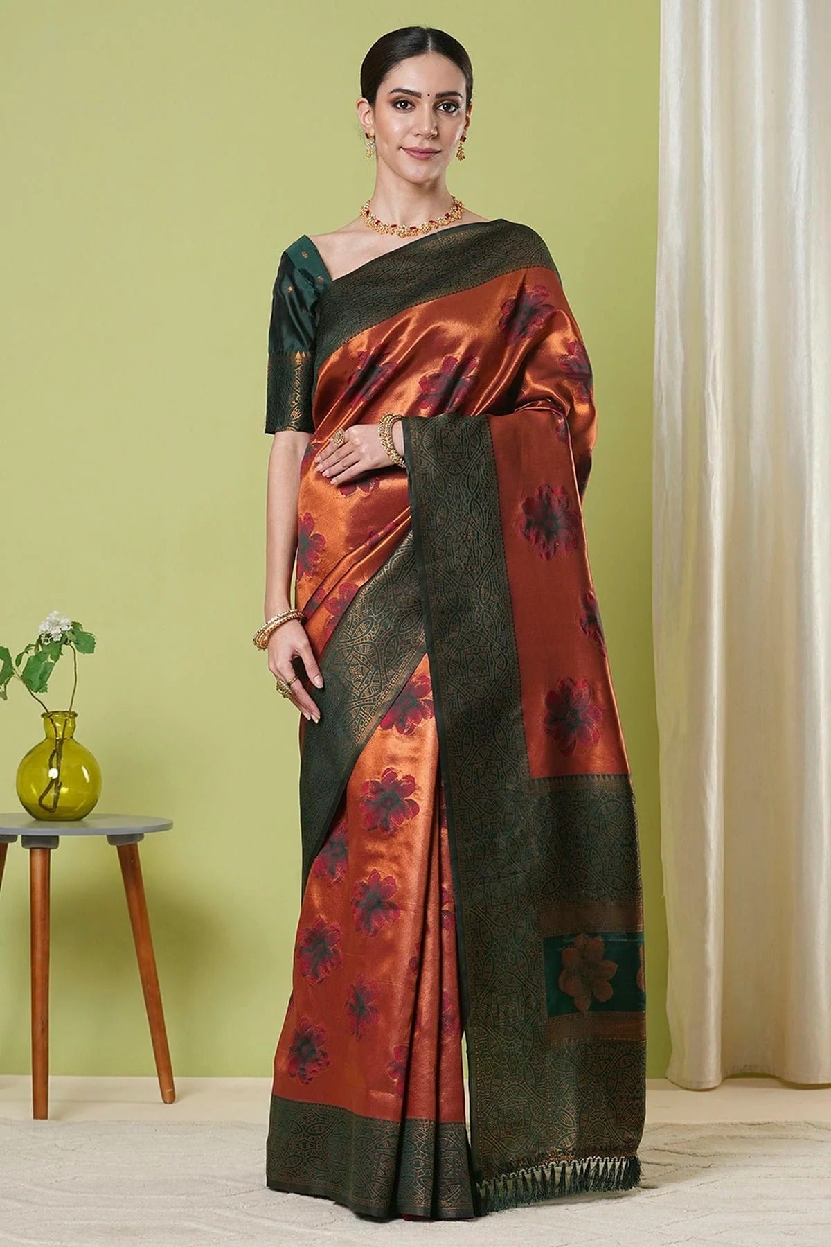 Orange Colour Banarasi Silk Traditional Saree SD1112635