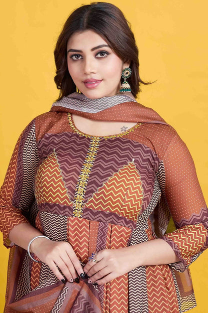 Orange Colour Cotton Stitched Anarkali Suit SS1140953 A