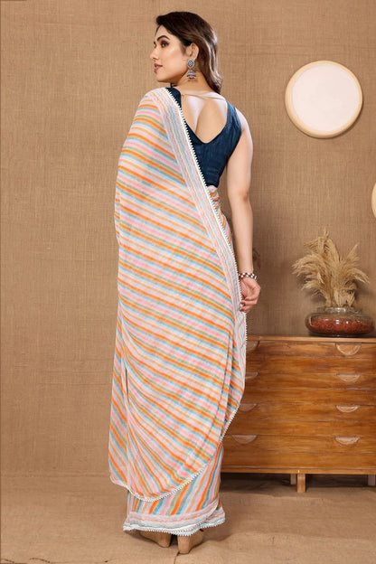 Orange Colour Georgette Ready To Wear Saree SD1180004 A