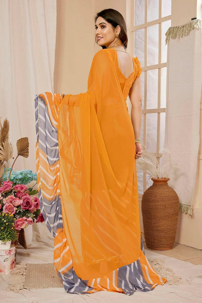 Orange Colour Georgette Ruffle Saree SD1180126 A