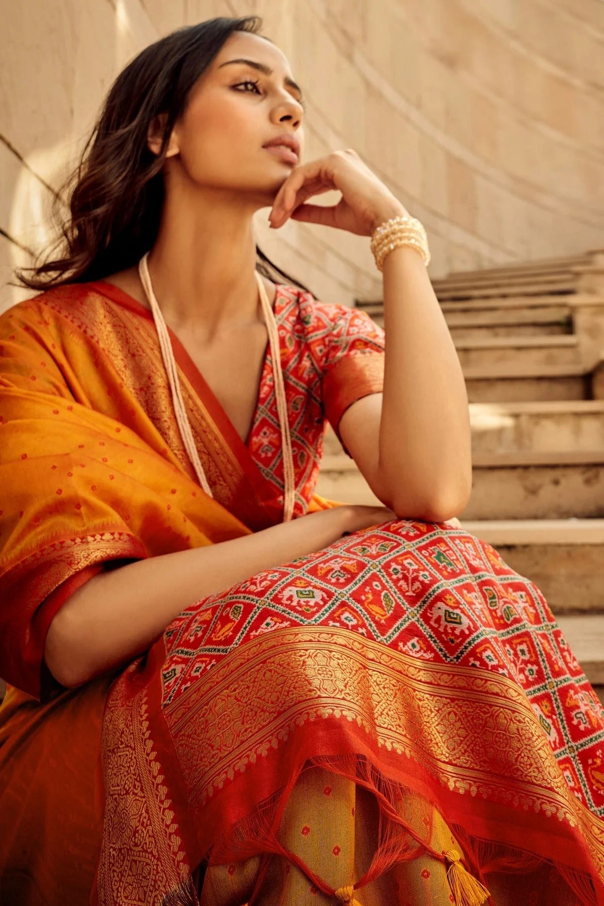 Orange Colour Handloom Silk Saree SD1110078 A