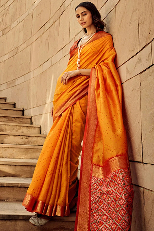Orange Colour Handloom Silk Saree SD1110078