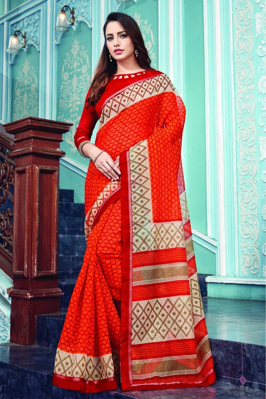 Orange Colour Kota Printed Saree SD1100761
