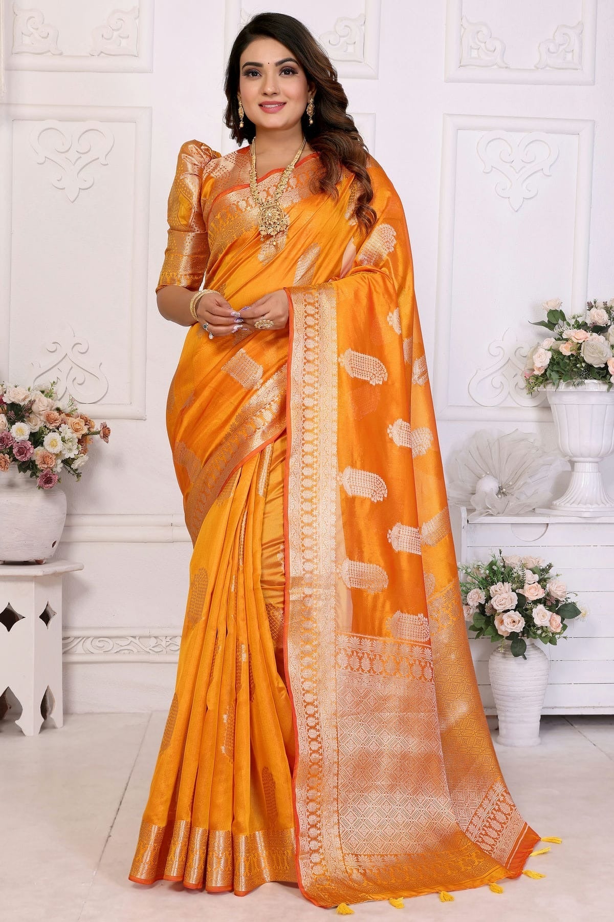 Orange Colour Organza Traditional Saree SD1112713