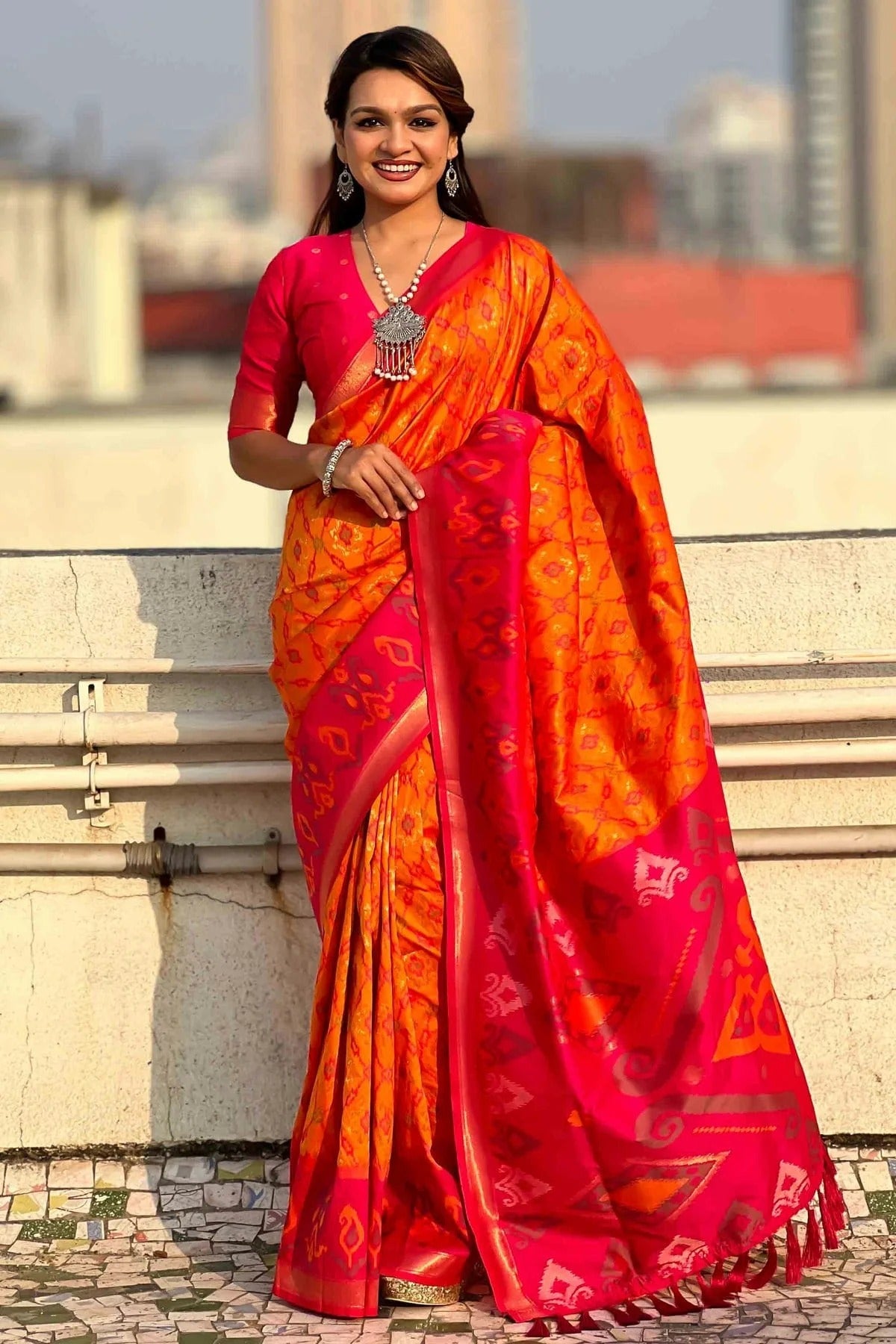 Orange Colour Patola Silk Traditional Saree SD1112666
