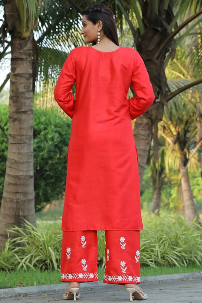 Orange Colour Rayon Kurta And Pant Set KR1111303 A