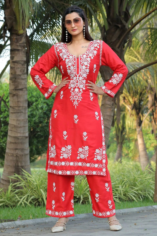 Orange Colour Rayon Kurta And Pant Set KR1111303