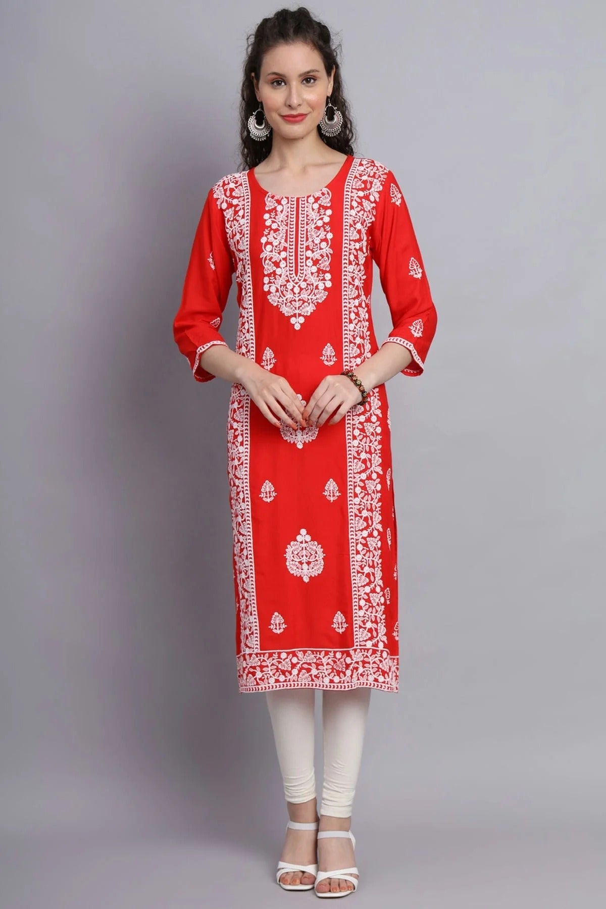 Orange Colour Rayon Kurti KR1111130