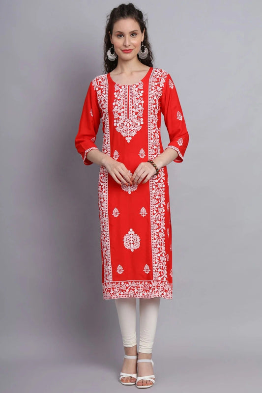 Orange Colour Rayon Kurti KR1111130