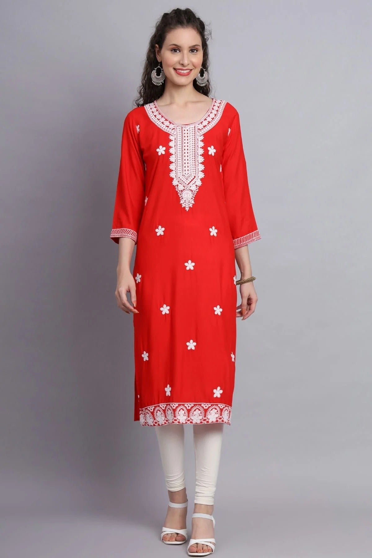 Orange Colour Rayon Kurti KR1111151