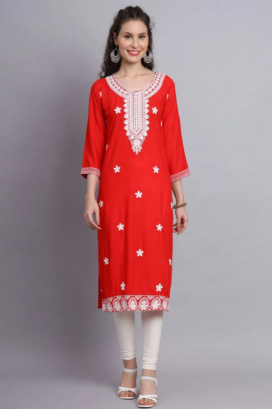 Orange Colour Rayon Kurti KR1111151