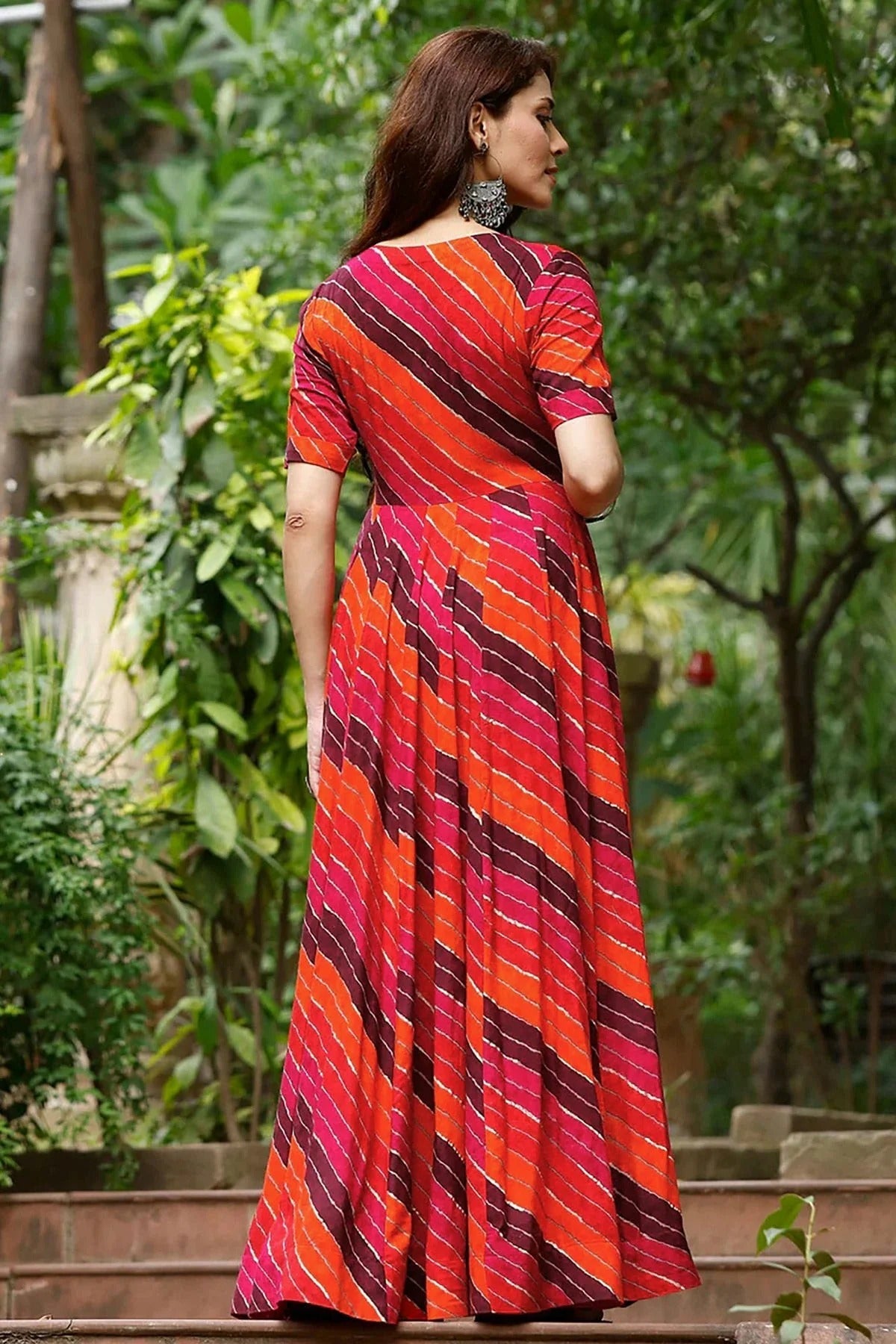 Orange Colour Rayon Stitched Gown GW1112314 A