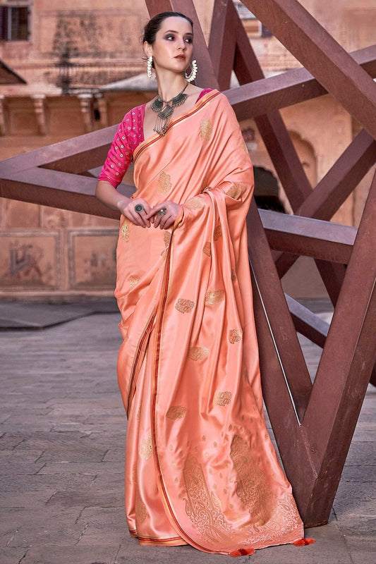 Orange Colour Satin Silk Saree SD1110190