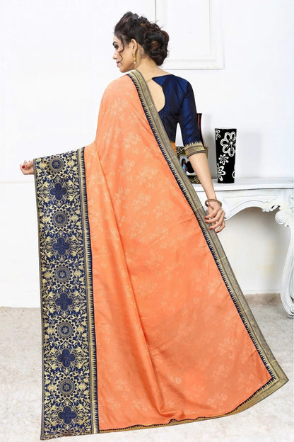 Orange Colour Silk Jacqaurd Embroidery Saree SD1120827 A
