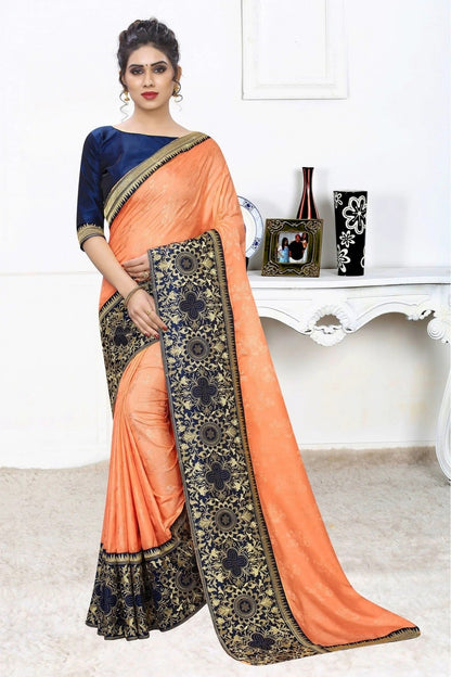 Orange Colour Silk Jacqaurd Embroidery Saree SD1120827