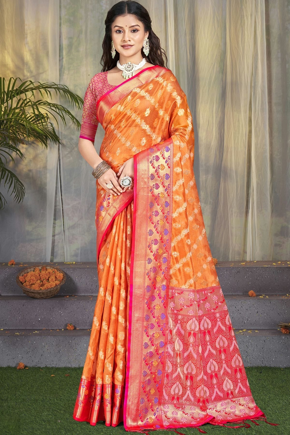 Orange Colour Silk Traditional Saree SD1102746