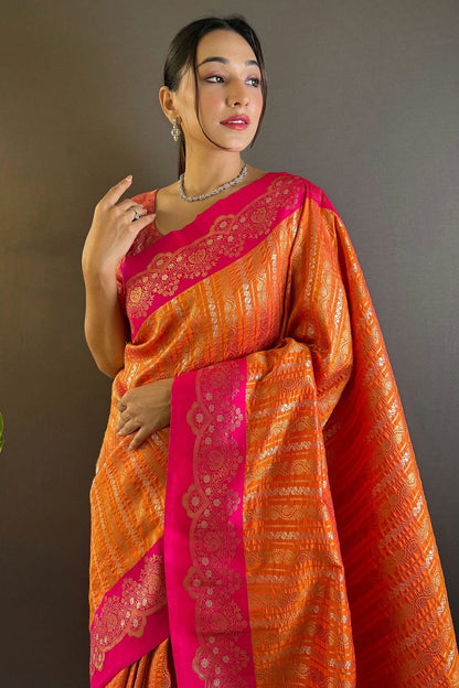 Orange Colour Silk Woven Work Saree SD1290032 A