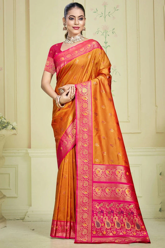 Orange Colour Silk Woven Work Traditional Saree SD1102894