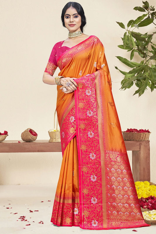 Orange Colour Silk Woven Work Traditional Saree SD1102957