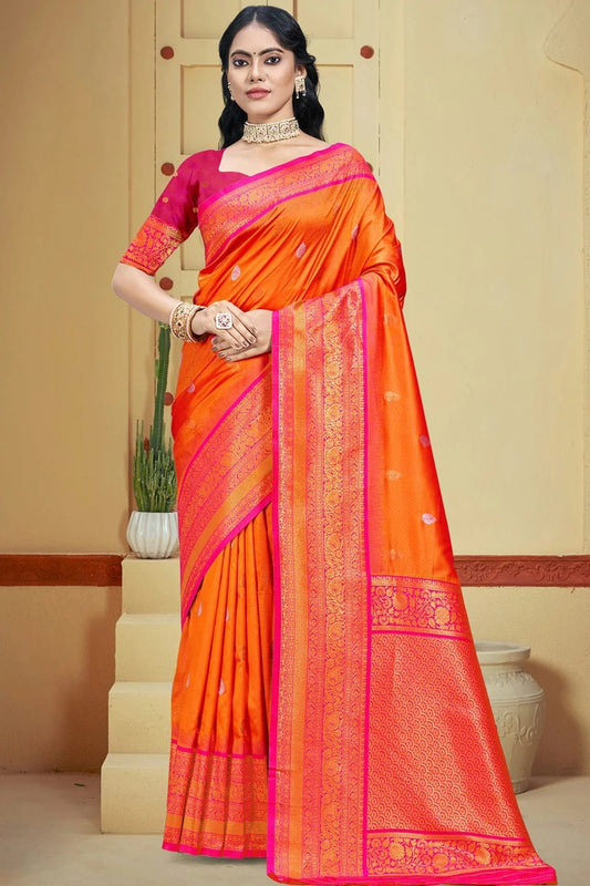 Orange Colour Silk Woven Work Traditional Saree SD1102964