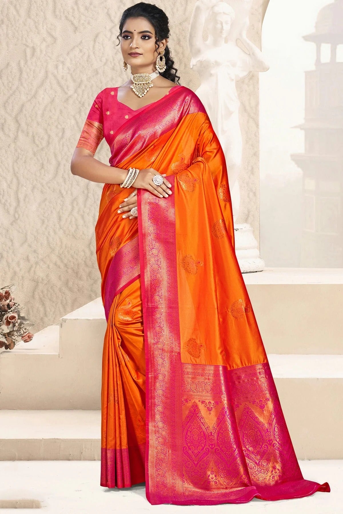 Orange Colour Silk Woven Work Traditional Saree SD1103051