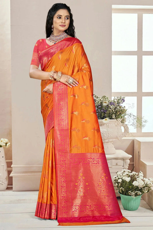 Orange Colour Silk Woven Work Traditional Saree SD1103065