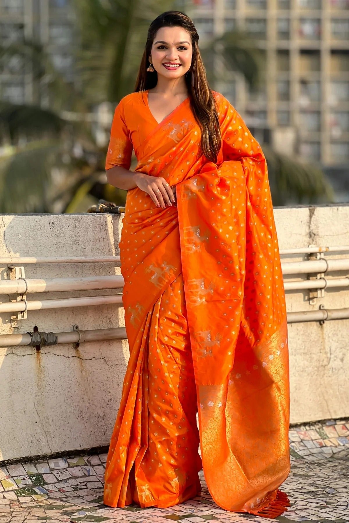 Orange Colour Soft Silk Traditional Saree SD1112650