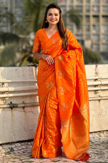 Orange Colour Soft Silk Traditional Saree SD1112650