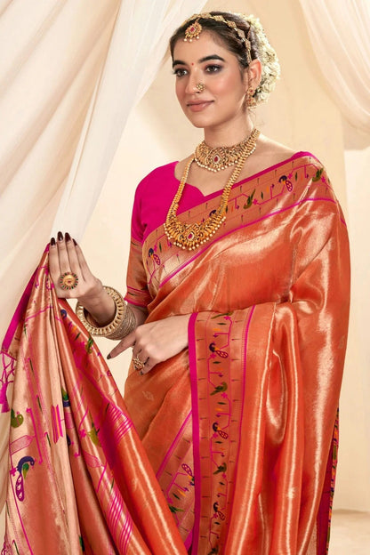 Orange Colour Soft Tissue Silk Saree SD1110136 A