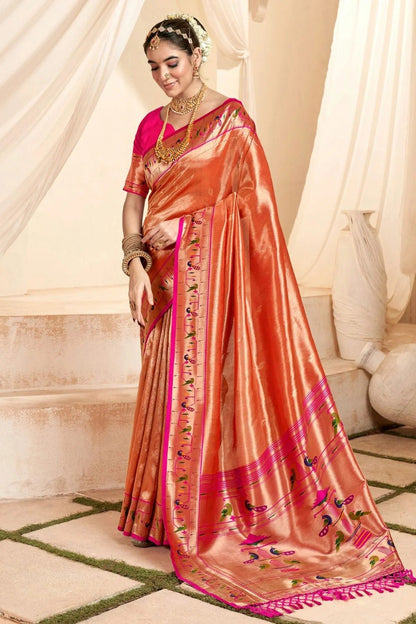 Orange Colour Soft Tissue Silk Saree SD1110136