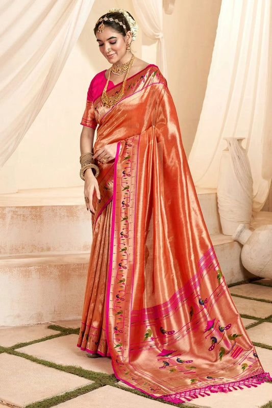 Orange Colour Soft Tissue Silk Saree SD1110136