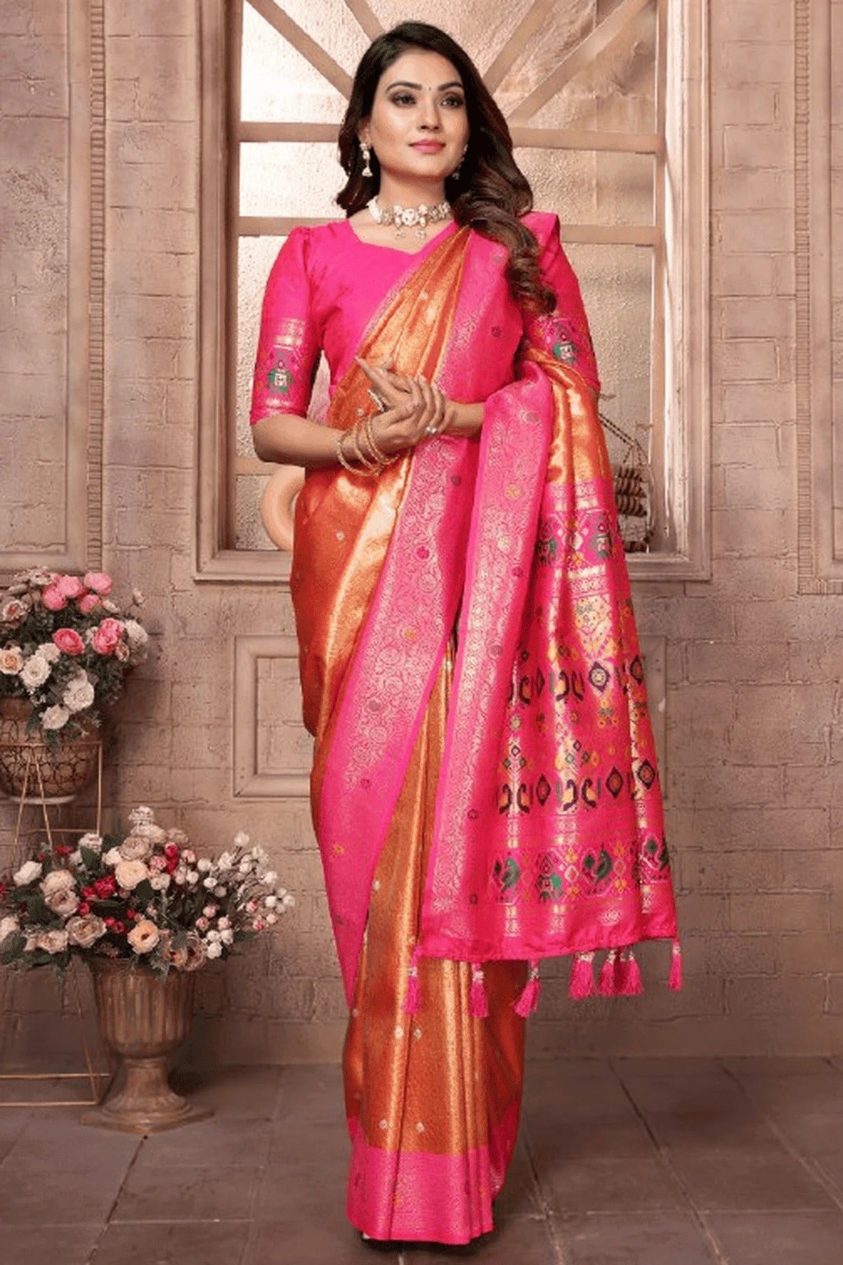 Orange Colour Woven Work Pure Banarasi Tissue Silk Traditional Saree SD1250331 A